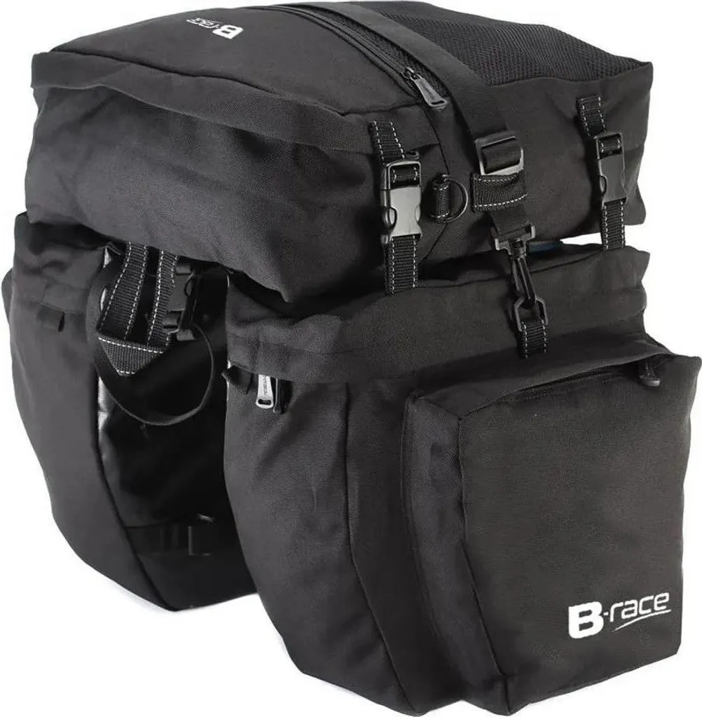 Sacoches vélo 37L B-race Travel Noir - Grande contenance et fixation facile