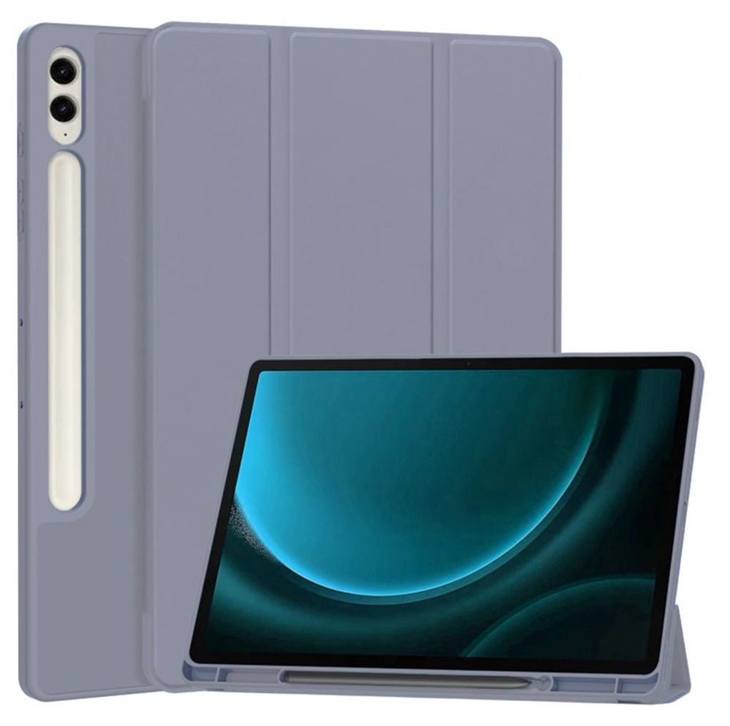 Techsuit Flex Trifold Tablet-Hülle mit Pencil-Halter für Samsung Galaxy Tab S9 FE Plus - Lila