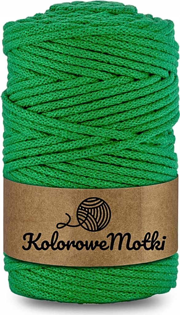 Baumwollkordel mit einem Kern 100m 3mm Grün | Makramee Garn, Häkelkordel, Baumwollkordel mit Polyesterkern, Textilgarn