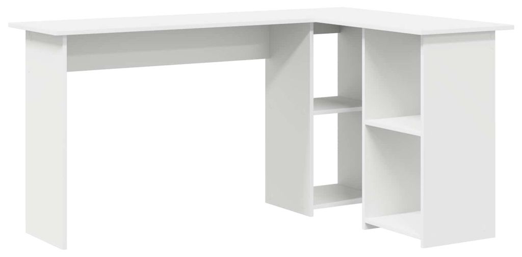 vidaXL Scrivania con ripiano Bianco 142 x 102 x 73 cm Immagine del prodotto 