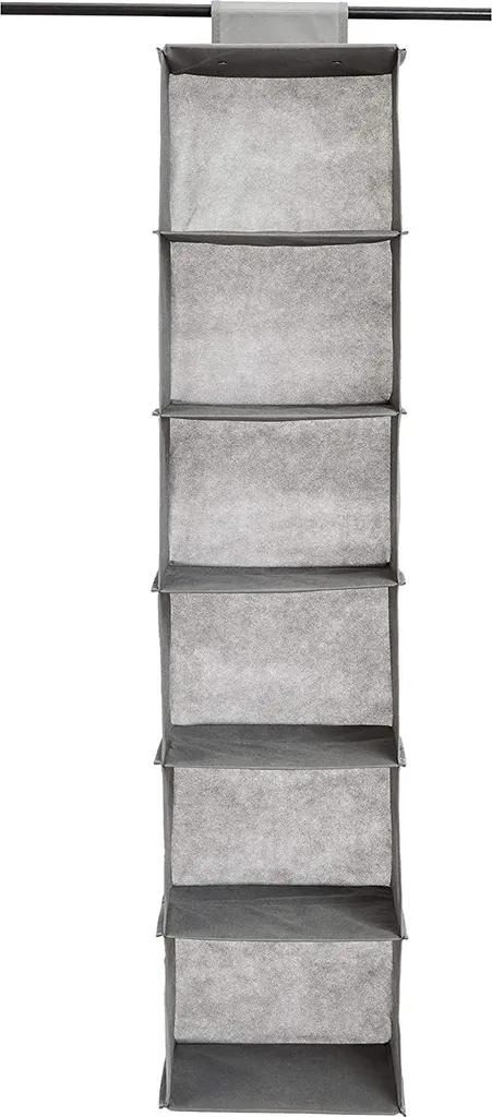 Rangement suspendu pour armoire gain de place, 6 tablettes, gris 23cm