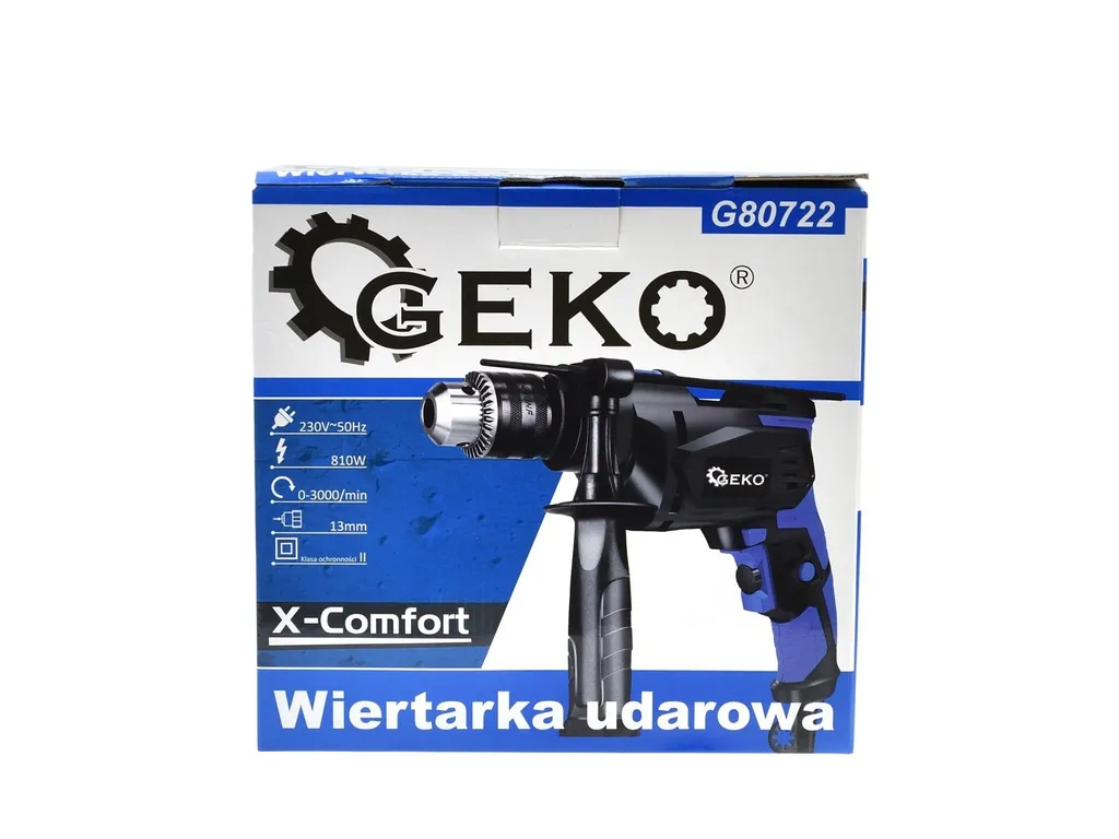 Perceuse à percussion 13mm 810W GEKO X-Comfort - Mandrin auto-serrant - 7