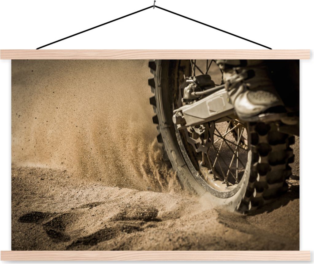 MuchoWow Textilposter Strecke - Motor - Motocross 60x40 cm mit holzfarbenen Rahmen - Bilder