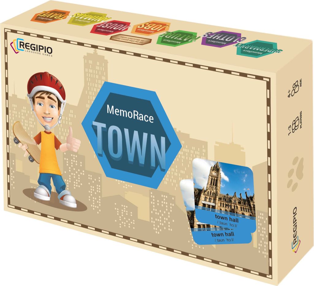 Kartenspiel Set zum Englisch Lernen "MEMORACE Town" Produktbild 