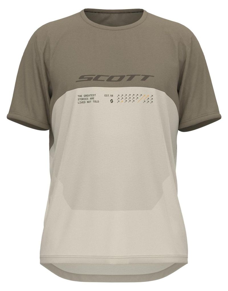 Scott SCO Tee Ms Vertic DRI SS Baumwolle white/toast beige S