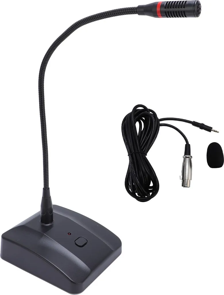 Microphone col de cygne pour streaming et réunion en ligne format bureau
