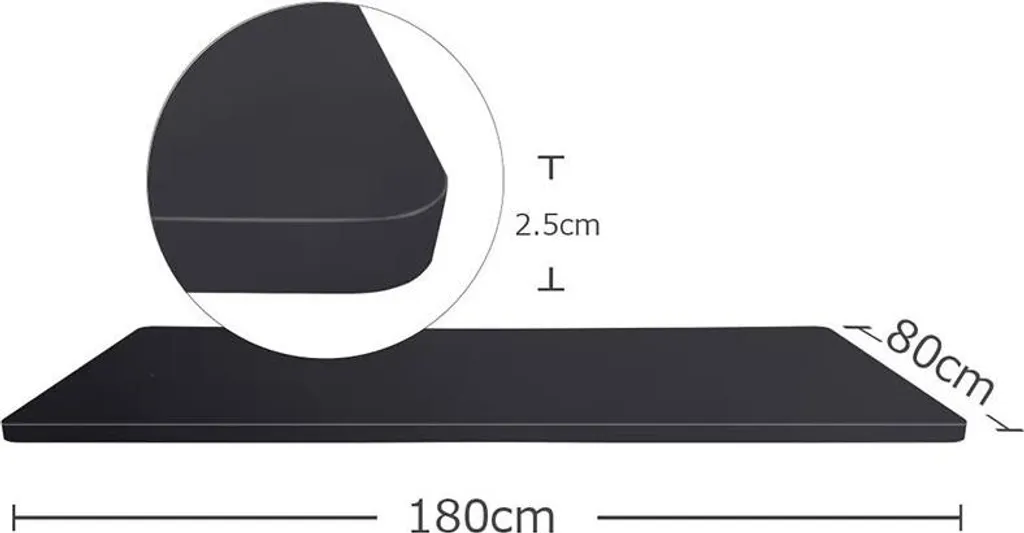 Plateau de table rectangulaire noir pour bureau et table à manger