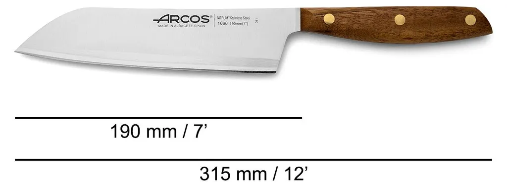 ARCOS - Serie 2900 - Coltello mannaia da cucina - Lama Acciaio Inossidabile Nitrum 190 Mm - Manico Polipropilene Colore Blu