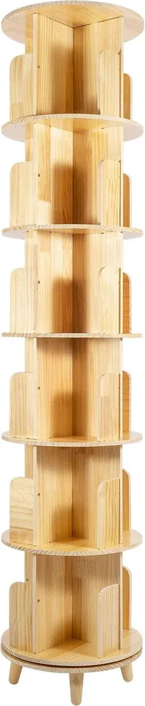 Meuble de Rangement Pivotant pour Bureau et Salon - 6 Niveaux de Stockage