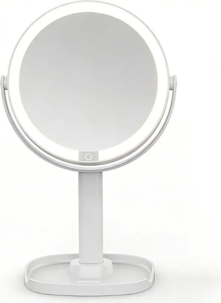 INF Specchio Trucco LED Doppia Faccia 20cm con Ingrandimento 10x e Touch Control Bianco