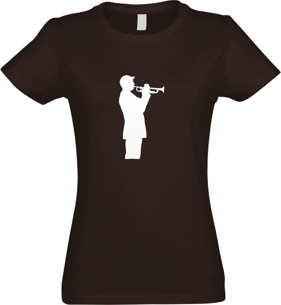 Kiwistar - T-Shirt tailliert - Damen - Chocolate - Trompetenspieler - Jazz - mit Motiv Bedruckt - Funshirt Design - Sport - Freizeit - Damen - S