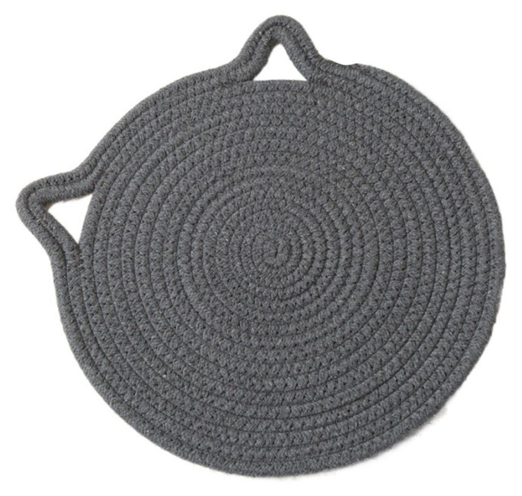 Tischset mit Katzenohren-Motiv aus Baumwolle, handgewebt, hitzebeständig, rutschfest, saugfähig, niedliche Küchendekoration für Esszimmer und Z...