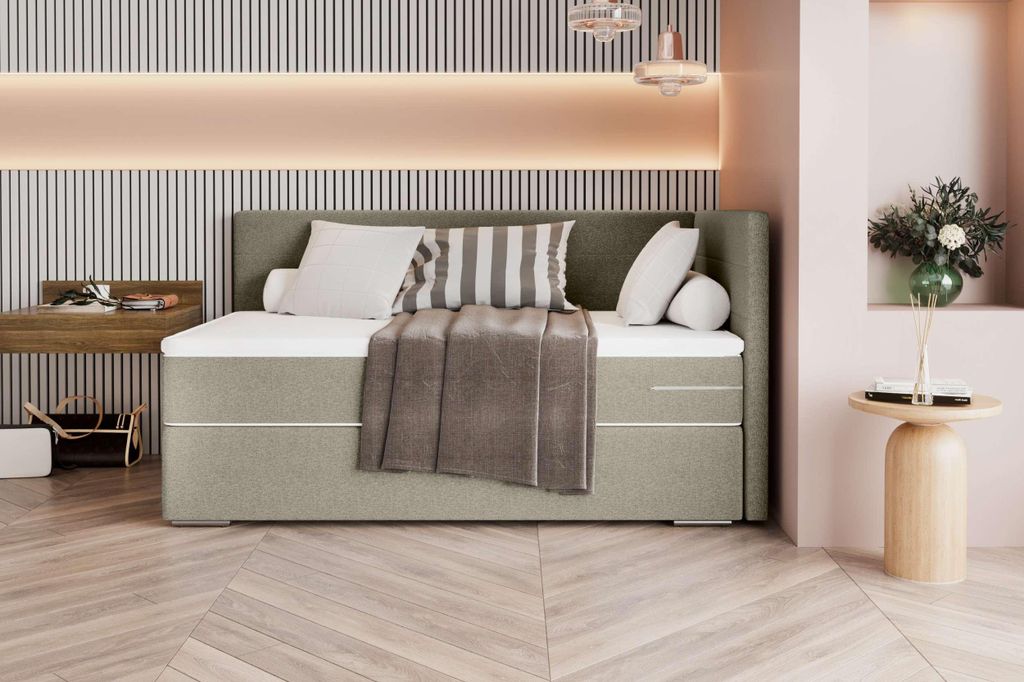 99rooms Phönix Mini Plus Boxspringbett 100x200 cm Webstoff Produktbild 
