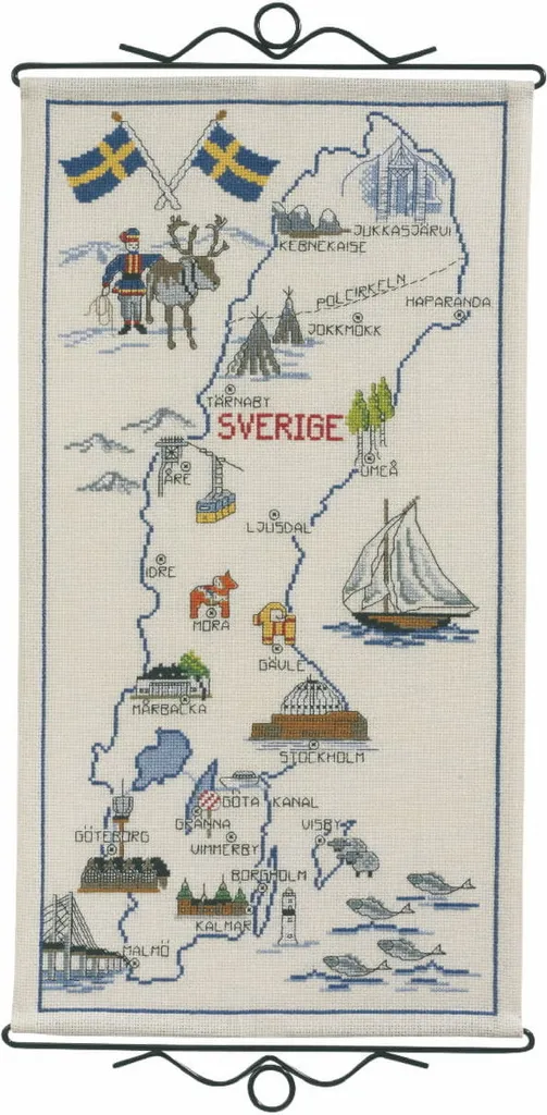 Broderie point de croix Suède Permin 70-0909 pour décoration scandinave
