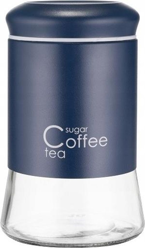KADAX Behälter für Kaffee, Tee, Zucker, 1 l, Glas mit Deckel, Küche, Marineblau