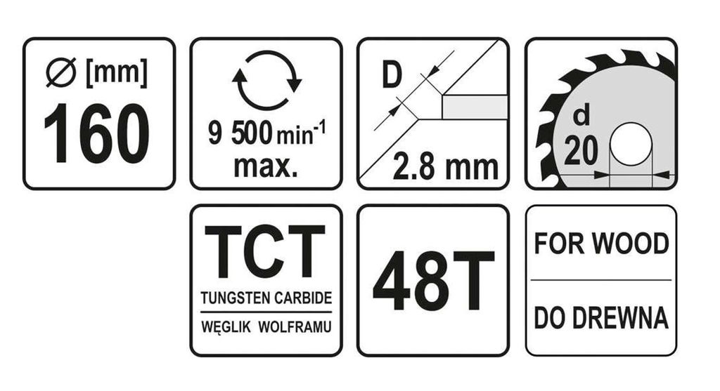 Yato YT-6058, Holz, 16 cm, 2 cm, Hartmetall-bestücktes Produktbild 