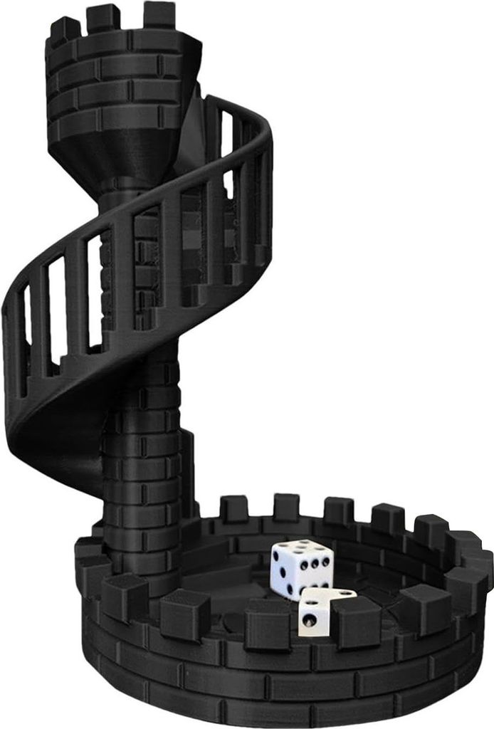 Würfelturm-Burg-Würfelturm mit Tablett für Rollenspiele, Retro-D&D-Würfelturm und Tablett für RPG-Tabletop-Würfelspiele-Zubehör