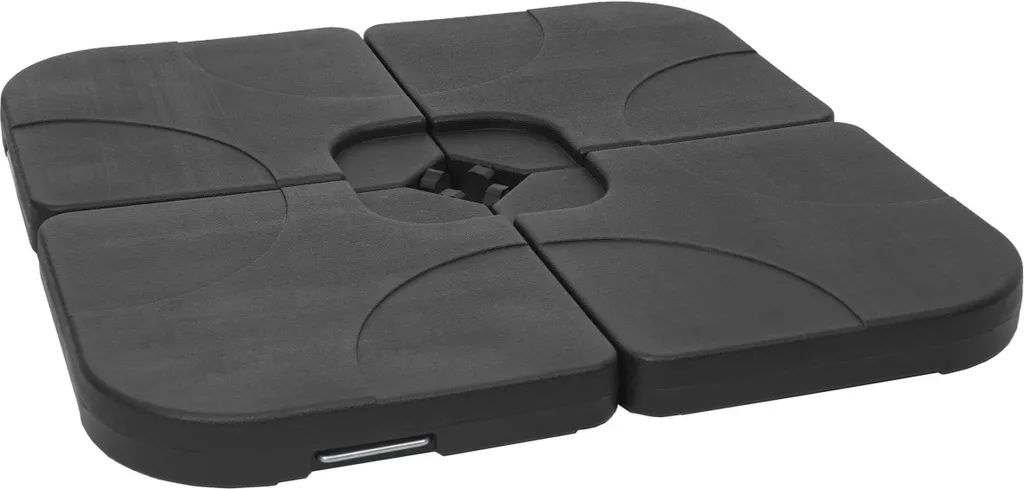 Pied de parasol anti-basculement 100kg, solution stable pour croix de sol