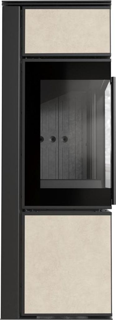 Kaminofen aus Stahl KRATKI TORA/S 8 kW Ø 150 Quarzsinter FOKOSschwarz Verkleidung