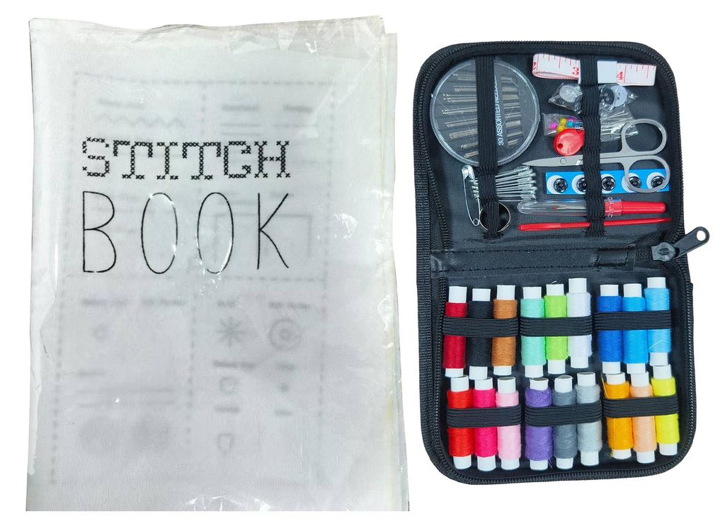Stickstichbuch-Set, tragbares Stickstichbuch mit komplettem Werkzeugset und Anleitung für Anfänger und Handarbeitsbegeisterte.