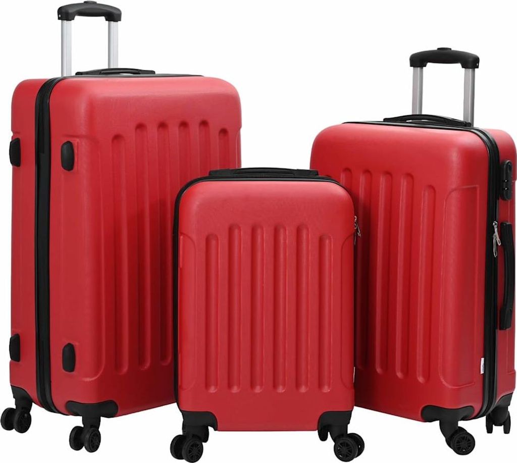 "im Angebot" Koffer mit Schloss 3 pcs Rot 50x31x78 cm ABS Kunststoff - Trolleys CC18907