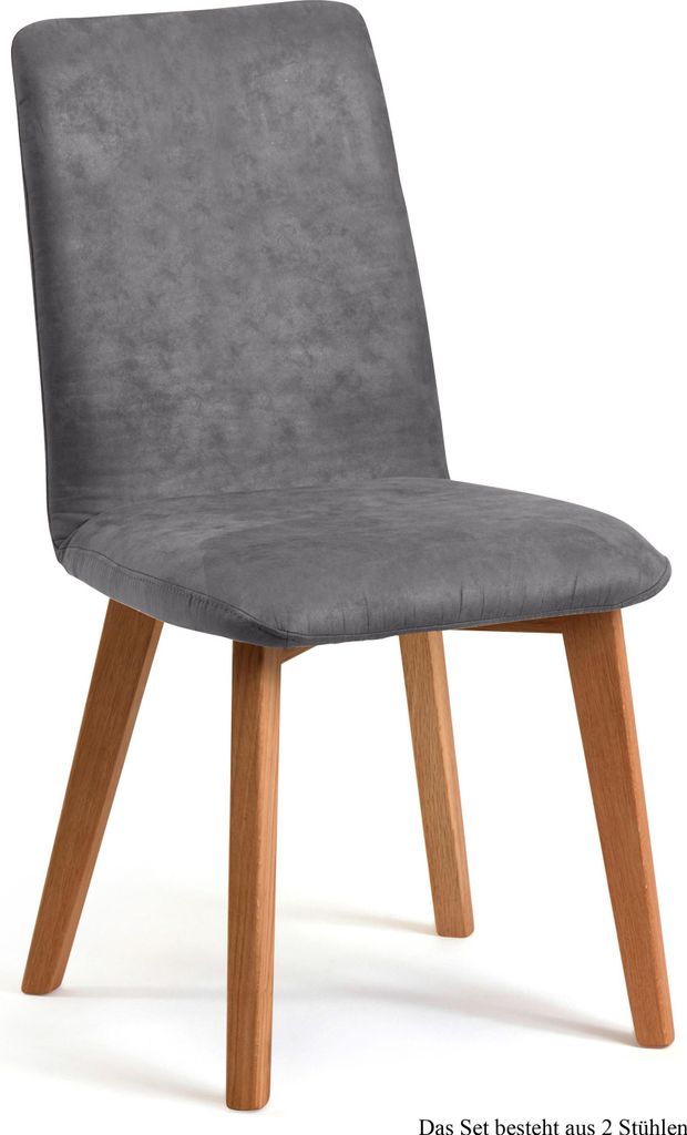Esszimmerstuhl (2er-Set) Darci 47x92x60 Eiche geölt/Grau