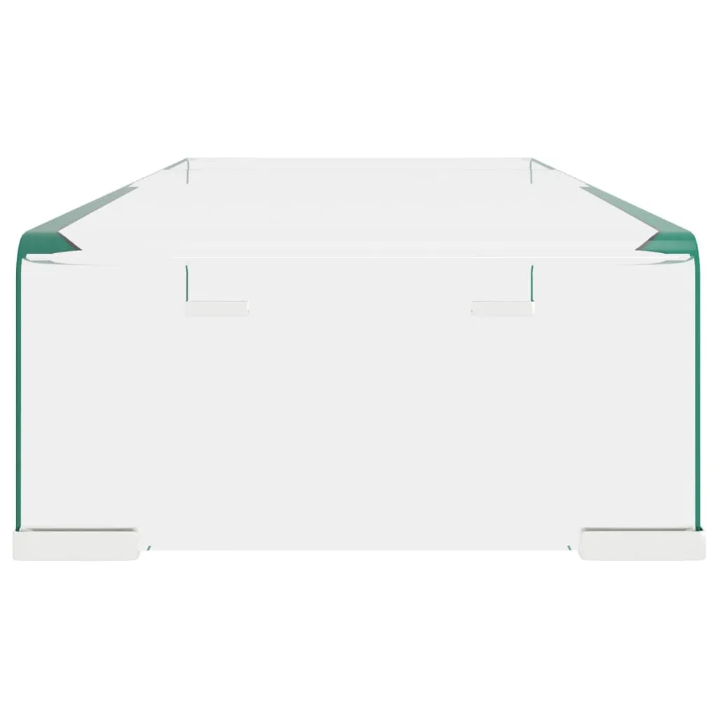 Rehausse d'écran en verre transparent 60 cm - Support TV de bureau