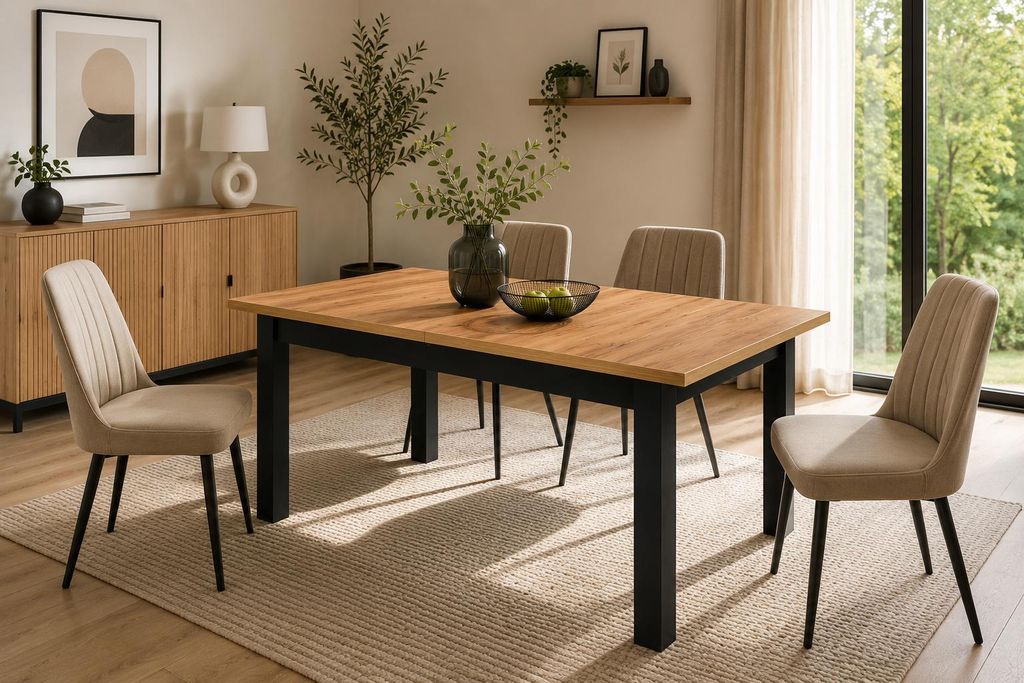 INSPIRO Esstisch im Esszimmer – Platz für gemeinsame Mahlzeiten KI-generiertes Bild