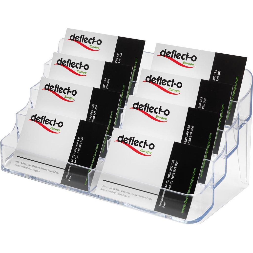 Deflecto 70801 Kartenhalter Transparent PS – 8 Fächer, 50 Produktbild 