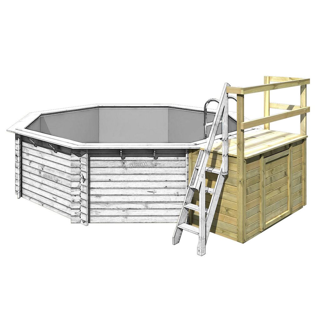 KARIBU Naturbelassen 2x2 Meter Poolterrasse, Produktbild 