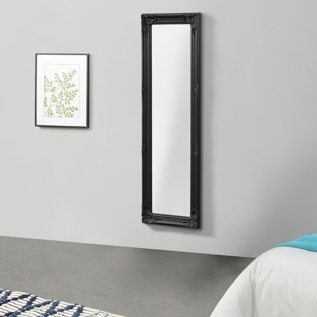 Wandspiegel Barock 132 x 42 cm Schwarz Ganzkörperspiegel im Produktbild 2