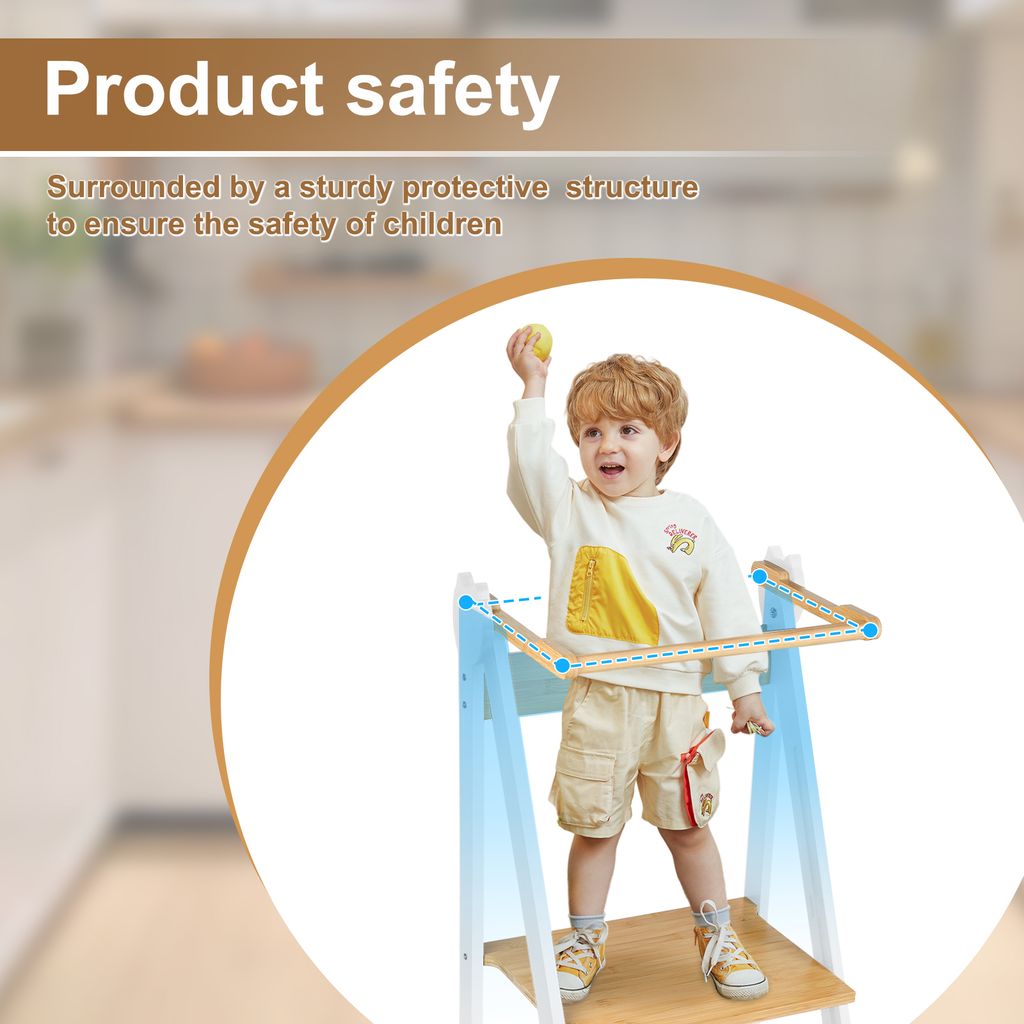 Lernturm Klappbar Lernturm für Kinder Holz Küchenhelfer und Produktbild 4