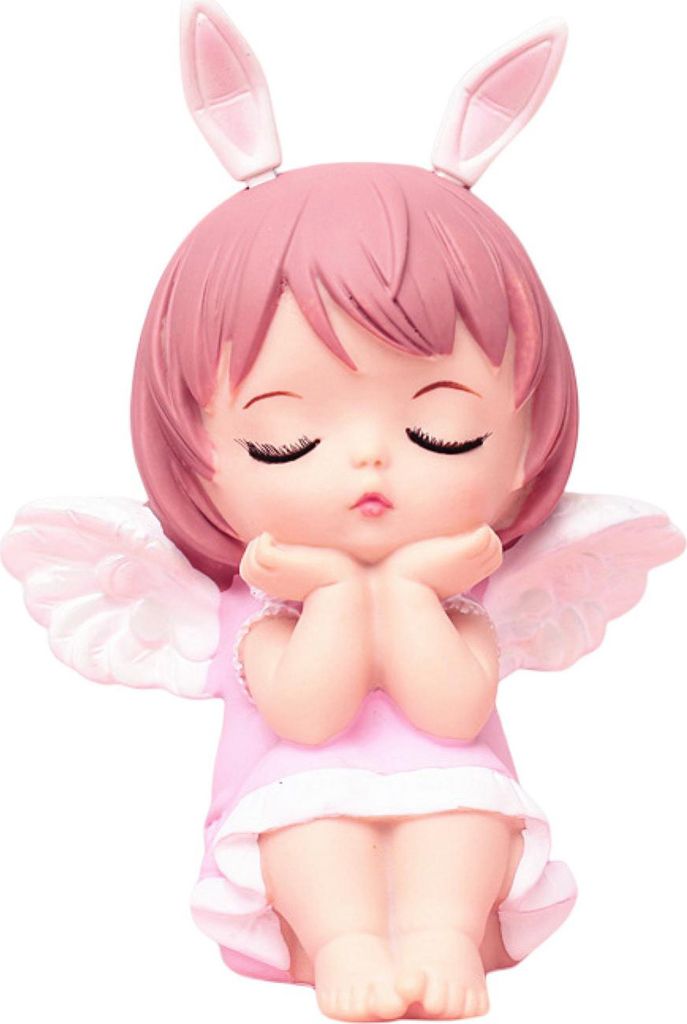 Engel Mädchen Desktop Ornament Gebet Kniend Sitzend Kurze Haare Hasenohren Cartoon Engel Mädchen Figurine Tisch Dekoration Hause Liefert