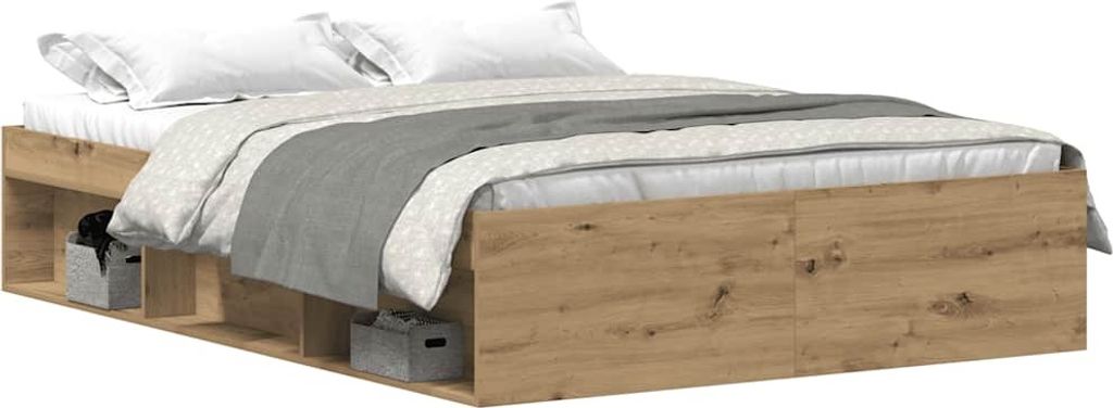 Bettgestell ohne Matratze Artisan-Eiche 135x190cm Holzwerkstoff