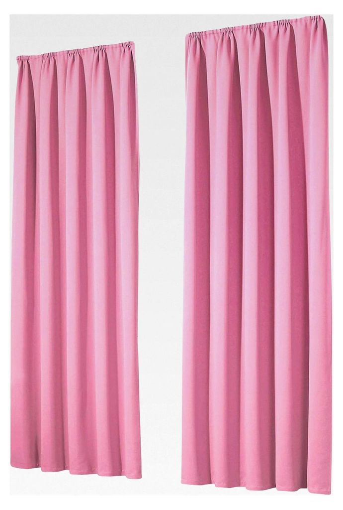 Verdunkelungsgardinen Thermovorhänge 2er Set Kräuselband Rosa HxB 145x135 cm