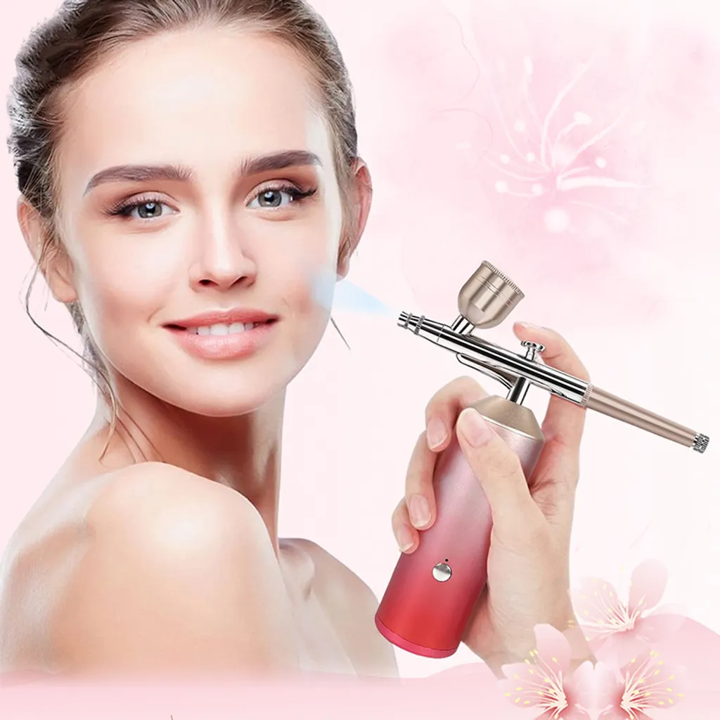 Kit aérographe rose sans fil à pression réglable et batterie longue durée - 9