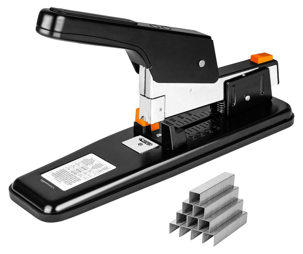 Amazon Basics Profi-Heftgerät, 90 Blatt, Silber