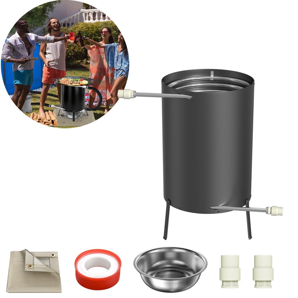 XINZI Poolheizung Heater, effiziente Wärmeübertragung, Edelstahl Schwimmbadheizung, 32/38 mm Anschlüsse, für Pools & Gartenpartys, 30 x 52cm Sc...