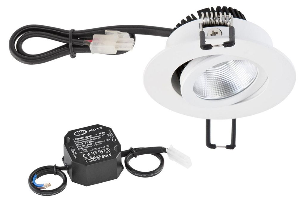 EVN LED-Deckeneinbaustrahler weiß 6W 3000K