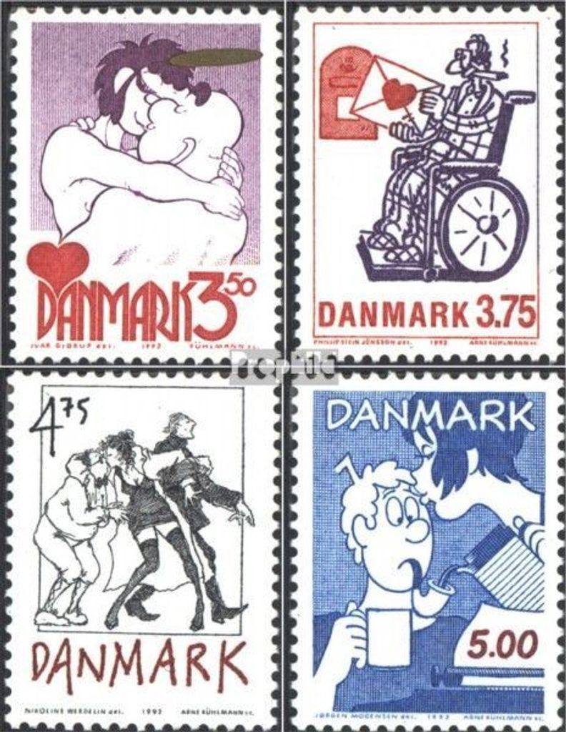 Briefmarken Dänemark 1992 Mi 1039-1042 (kompl.Ausg.) postfrisch Comics
