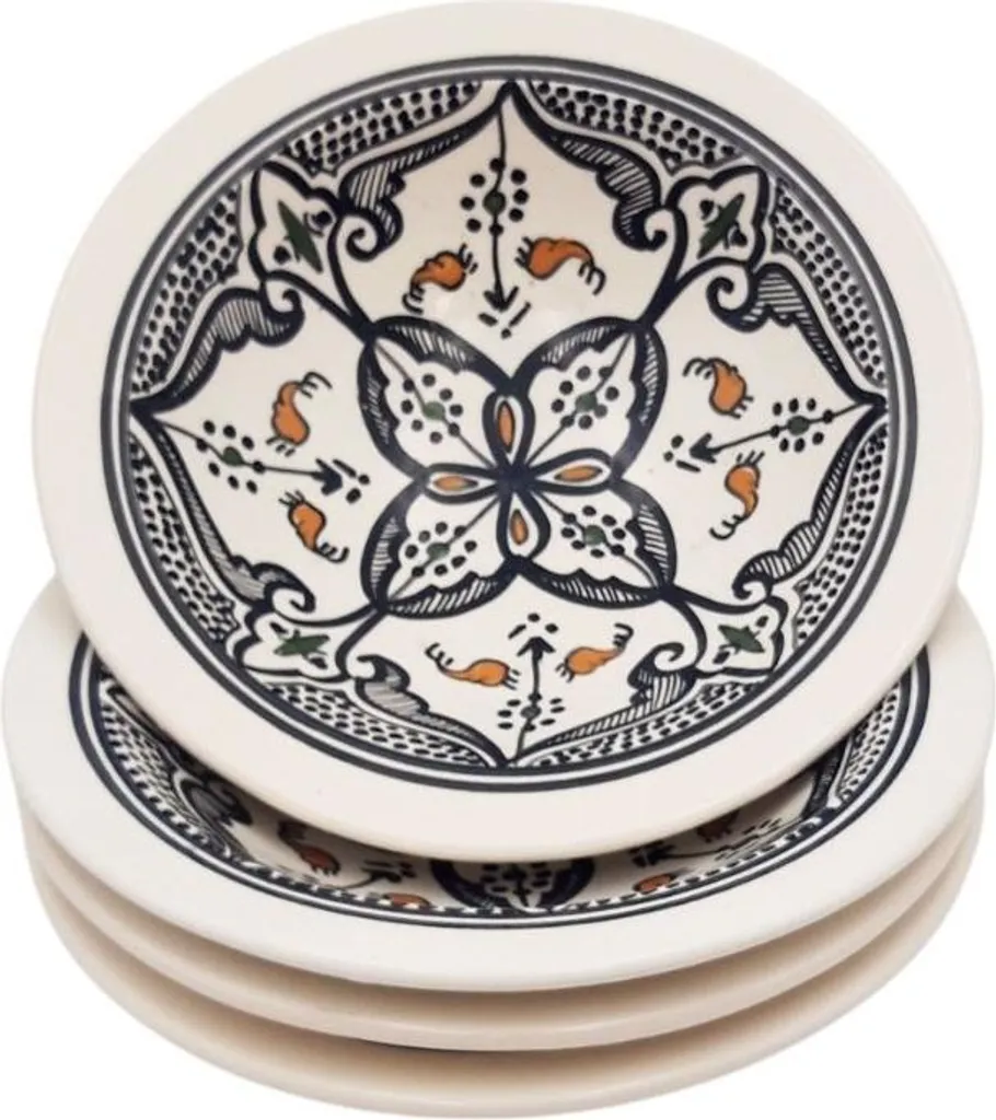 Set di 4 piatti fondi neri Tebsi Moroccan - P 23 cm