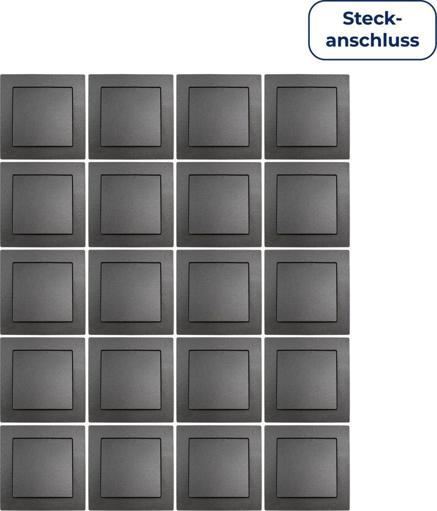 20x Wechselschalter mit Rahmen McPower "Flair", 250V/10A, Produktbild 