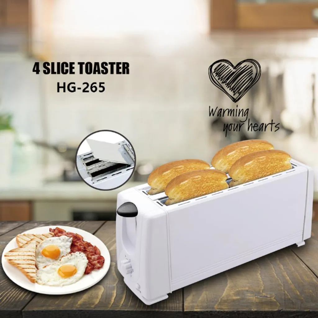 Toaster familial 4 tranches en acier inoxydable pour pain et sandwich
