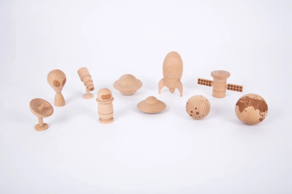Figurines en bois Espace TickiT - Set de jeu symbolique et pédagogique