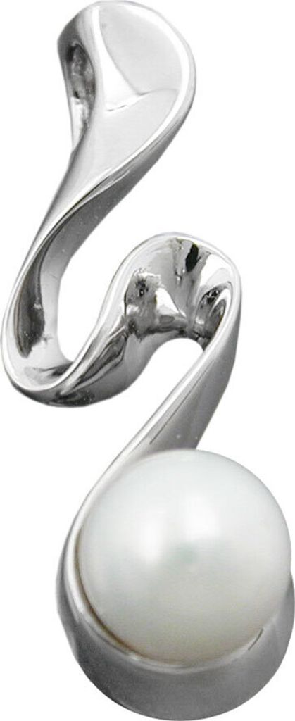 Anhänger mit Süßwasser Zuchtperle 6mm weiß 925 Silber rhodiniert Perlenanhänger