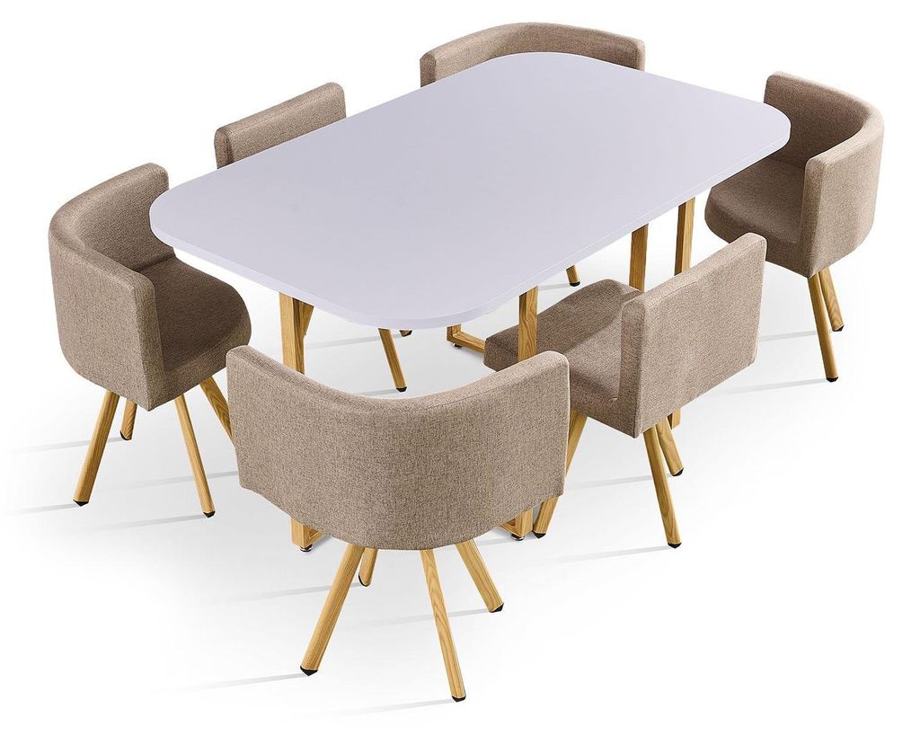 MENZZO Table rectangulaire 150cm avec 6 chaises gain de Image du produit 
