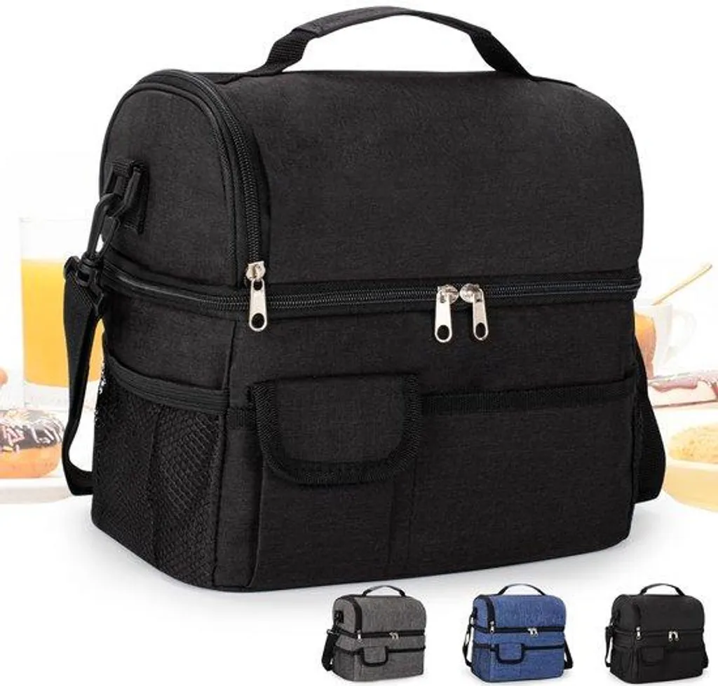 Sac à Déjeuner Isotherme Portable avec Bandoulière Réglable - 10L