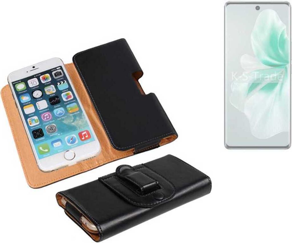 K-S-Trade Schützhülle Handyhülle kompatibel mit Vivo V30 Holster Gürtel Tasche Schutzhülle Handy-Tasche Smartphone Case Seitentasche schwarz 1x