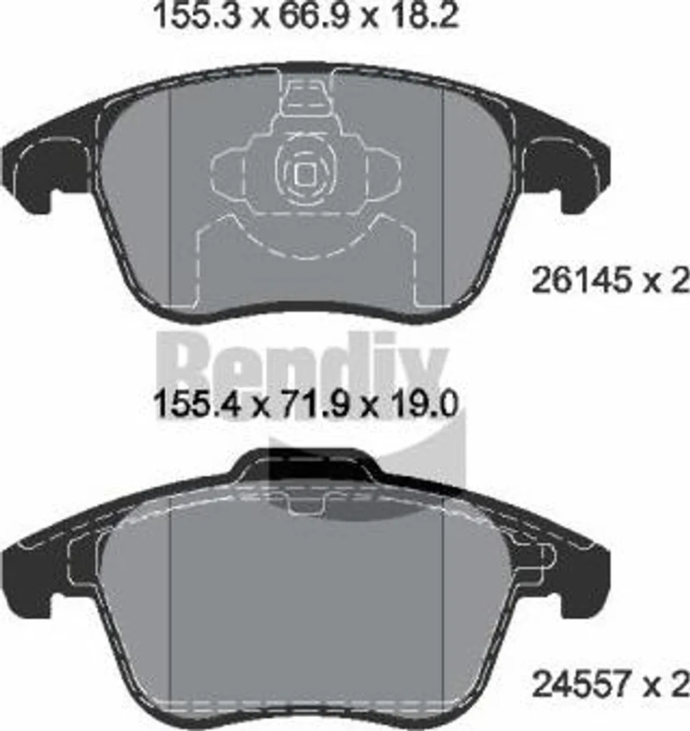 Plaquettes de frein BENDIX BPD2475 OE 1636411180 pour Peugeot 2008
