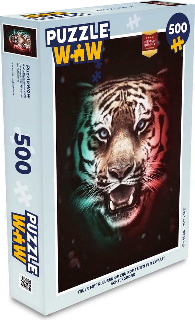 MuchoWow Puzzle 500 Teile Tiger - Bunt - Jäger - Denken - Spiel - Toy
